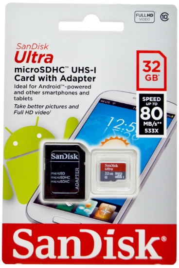 Picture of Sandisk Ultra Micro SHDC UHS-I Card - 32GB